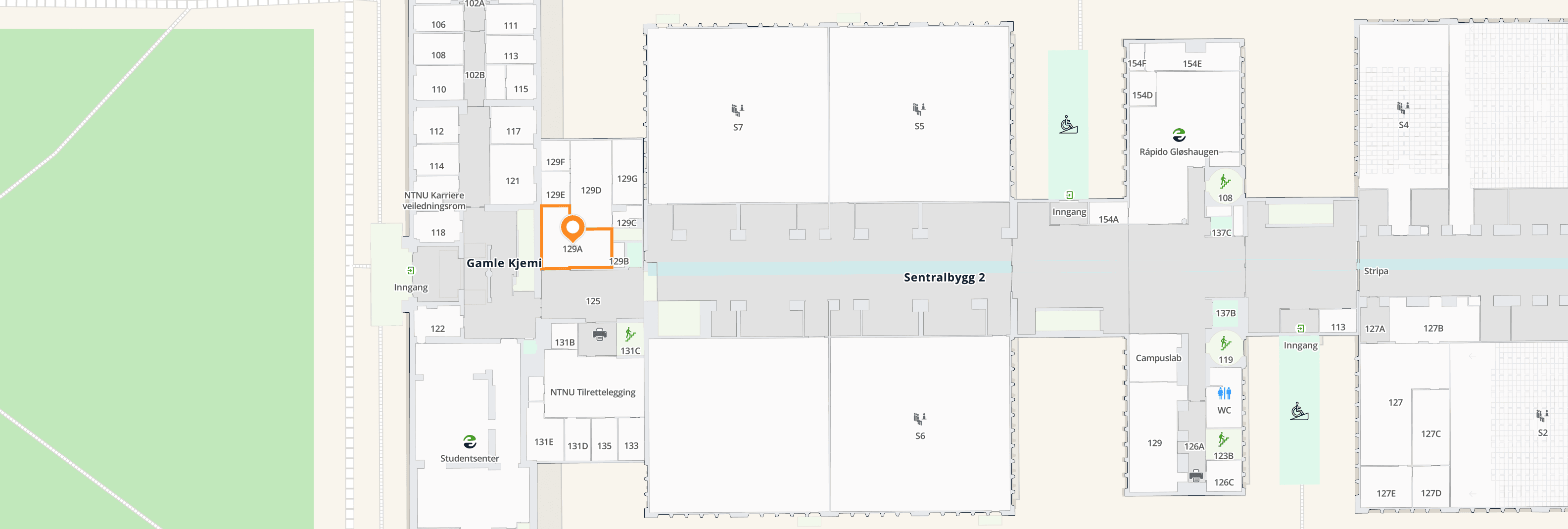 Kart som viser plasseringen til kontoret til Velferdstinget